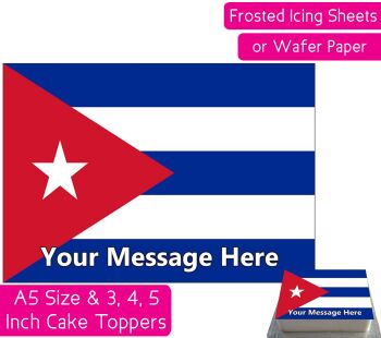 Cuba Flag A5 Rectangular Personalised Cake Topper