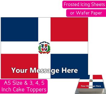 Dominican Republic Flag A5 Rectangular Personalised Cake Topper