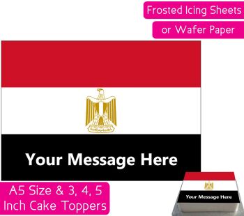 Egypt Flag A5 Rectangular Personalised Cake Topper