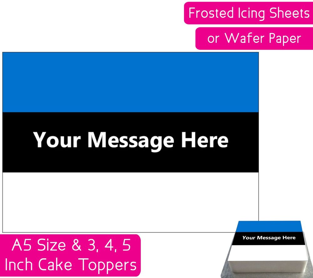 Estonia Flag A5 Rectangular Personalised Cake Topper