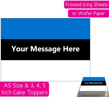 Estonia Flag A5 Rectangular Personalised Cake Topper