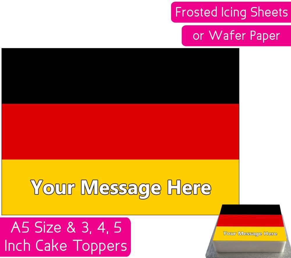 Germany Flag A5 Rectangular Personalised Cake Topper