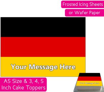 Germany Flag A5 Rectangular Personalised Cake Topper