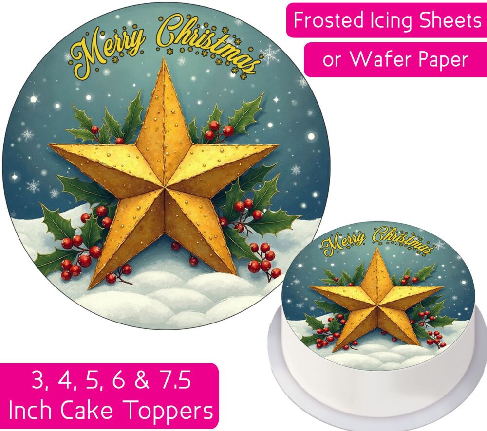 Christmas Star Personalised Cake Topper
