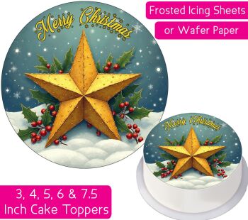 Christmas Star Personalised Cake Topper