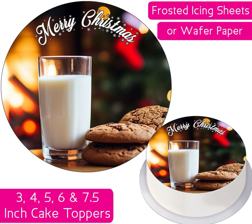 Christmas Milk and Cookies Personalised Cake Topper