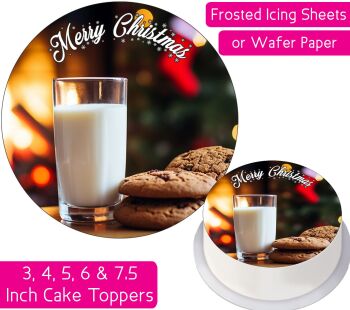 Christmas Milk and Cookies Personalised Cake Topper