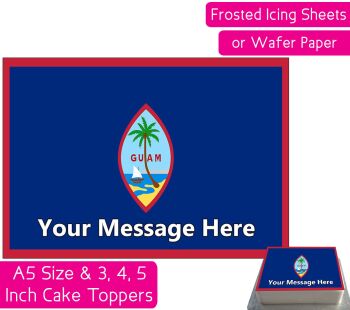 Guam Flag A5 Rectangular Personalised Cake Topper