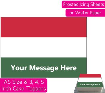 Hungary Flag A5 Rectangular Personalised Cake Topper