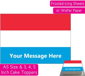 Luxembourg Flag A5 Rectangular Personalised Cake Topper