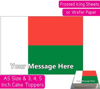Madagascar Flag A5 Rectangular Personalised Cake Topper