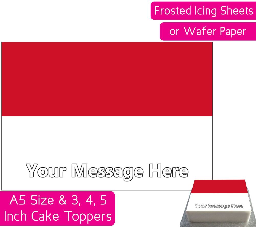 Monaco Flag A5 Rectangular Personalised Cake Topper