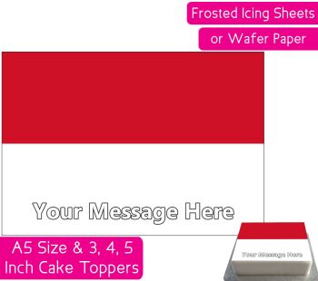 Monaco Flag A5 Rectangular Personalised Cake Topper
