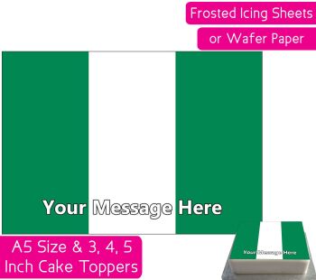 Nigeria Flag A5 Rectangular Personalised Cake Topper
