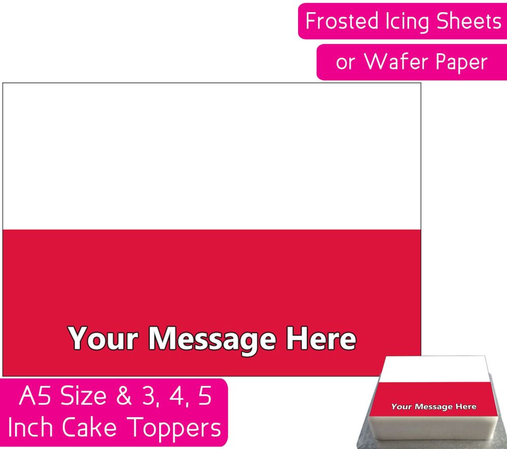 Poland Flag A5 Rectangular Personalised Cake Topper