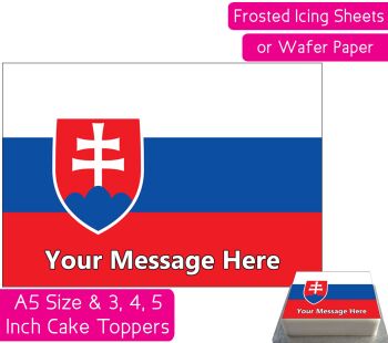 Slovakia Flag A5 Rectangular Personalised Cake Topper