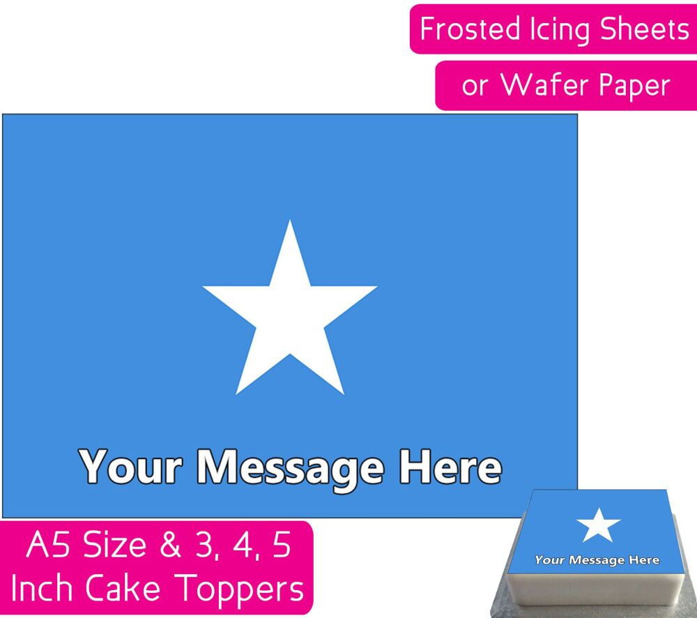 Somalia Flag A5 Rectangular Personalised Cake Topper