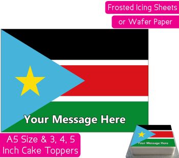 South Sudan Flag A5 Rectangular Personalised Cake Topper