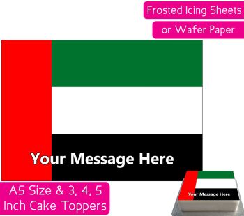 United Arab Emirates Flag A5 Rectangular Personalised Cake Topper