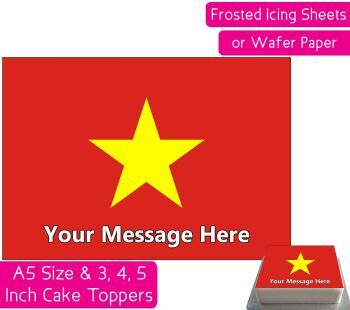 Vietnam Flag A5 Rectangular Personalised Cake Topper