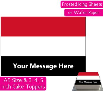 Yemen Flag A5 Rectangular Personalised Cake Topper