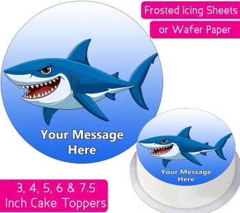 Shark Cartoon Personalised Cake Topper