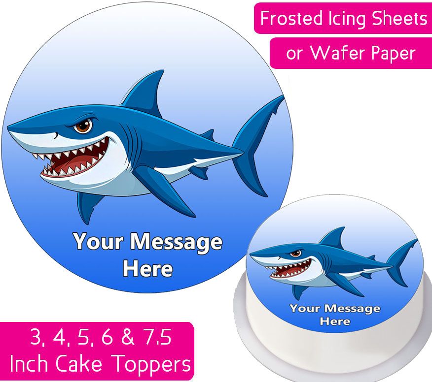 Shark Cartoon Personalised Cake Topper