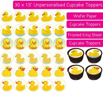 Yellow Ducks - 30 Cupcake Toppers