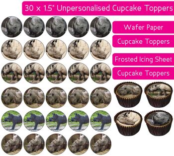 Rhino - 30 Cupcake Toppers