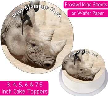 Desert Rhino Personalised Cake Topper