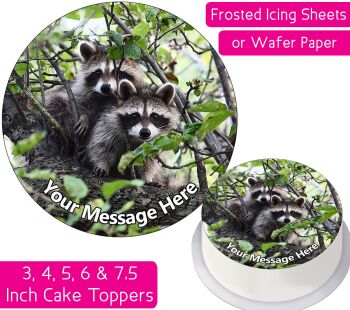 Raccoon Couple Personalised Cake Topper