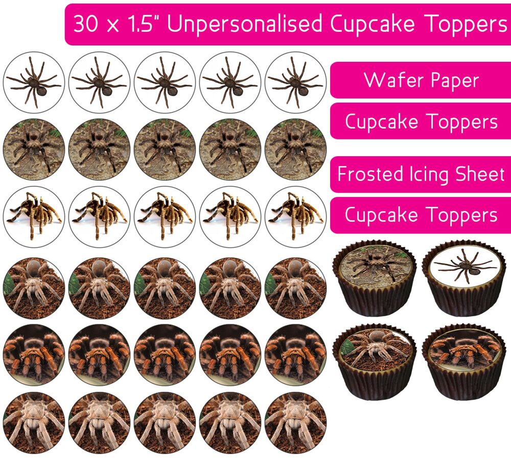 Tarantula - 30 Cupcake Toppers