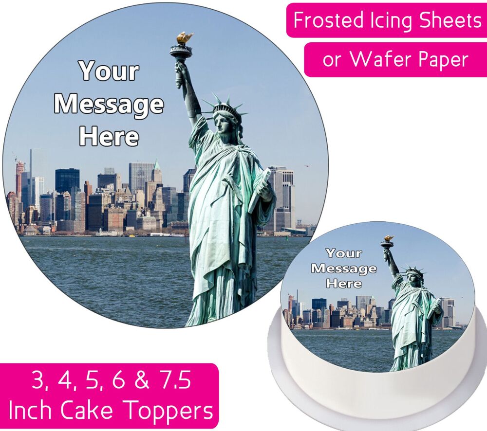 New York Statue of Liberty Personalised Cake Topper