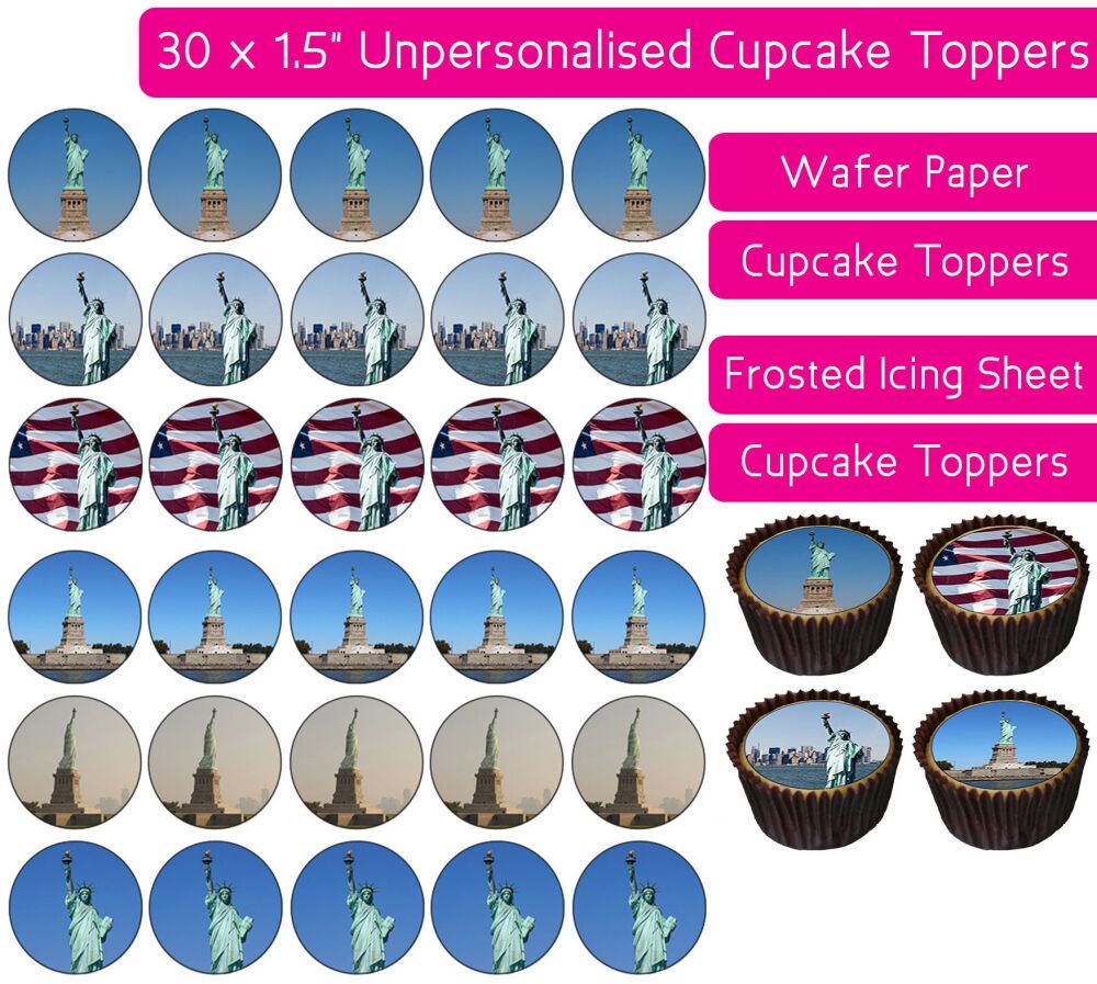 Statue of Liberty - 30 Cupcake Toppers
