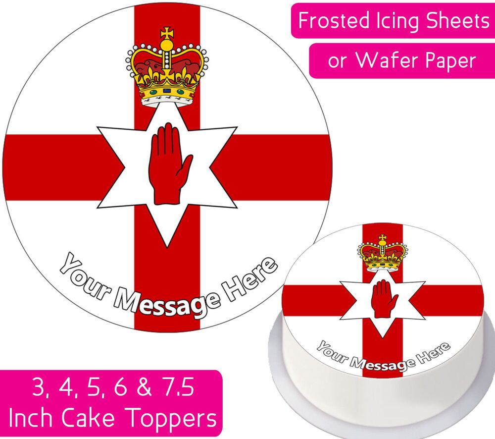 Northern Ireland Ulster Flag Personalised Cake Topper