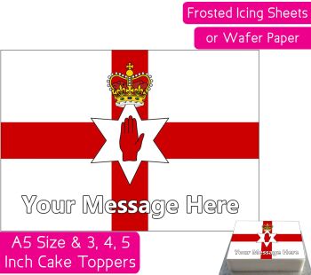 Northern Ireland Ulster Flag A5 Rectangular Personalised Cake Topper