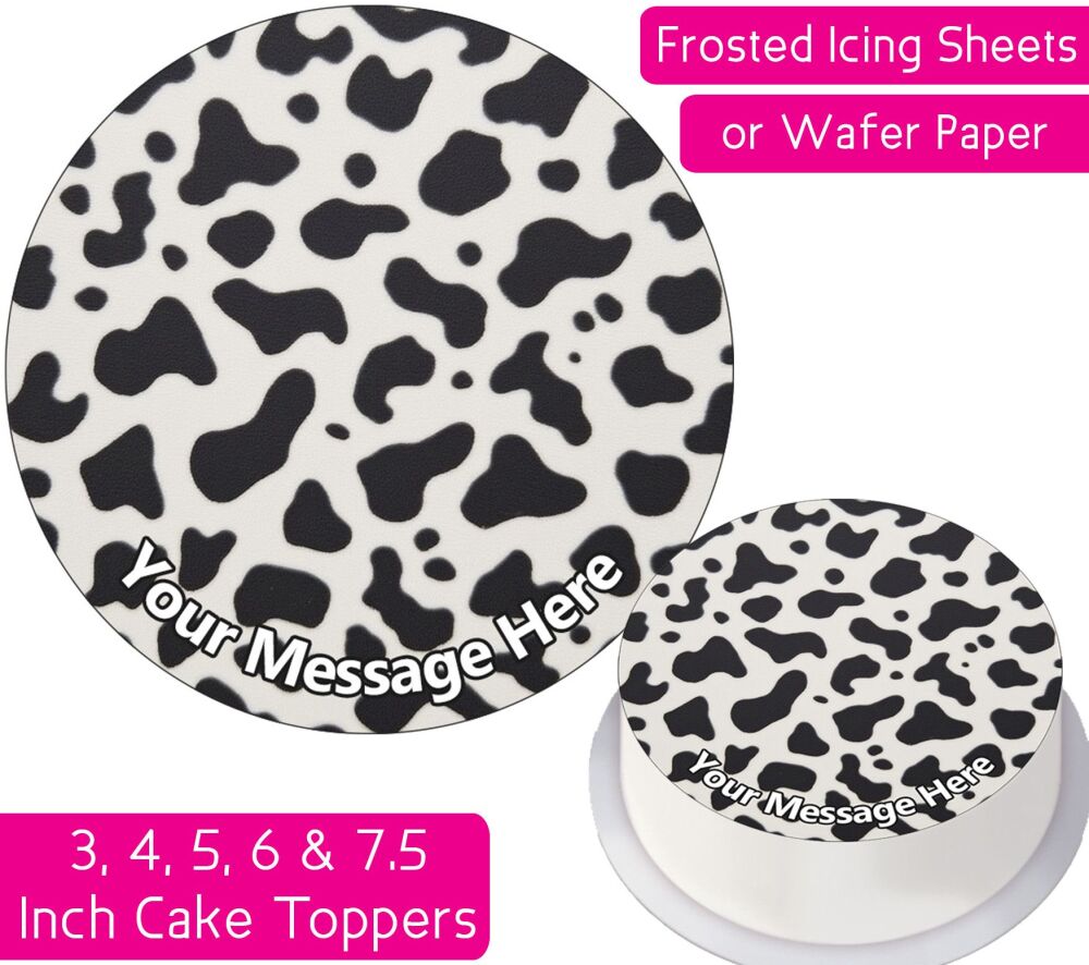 Cow Print Personalised Cake Topper