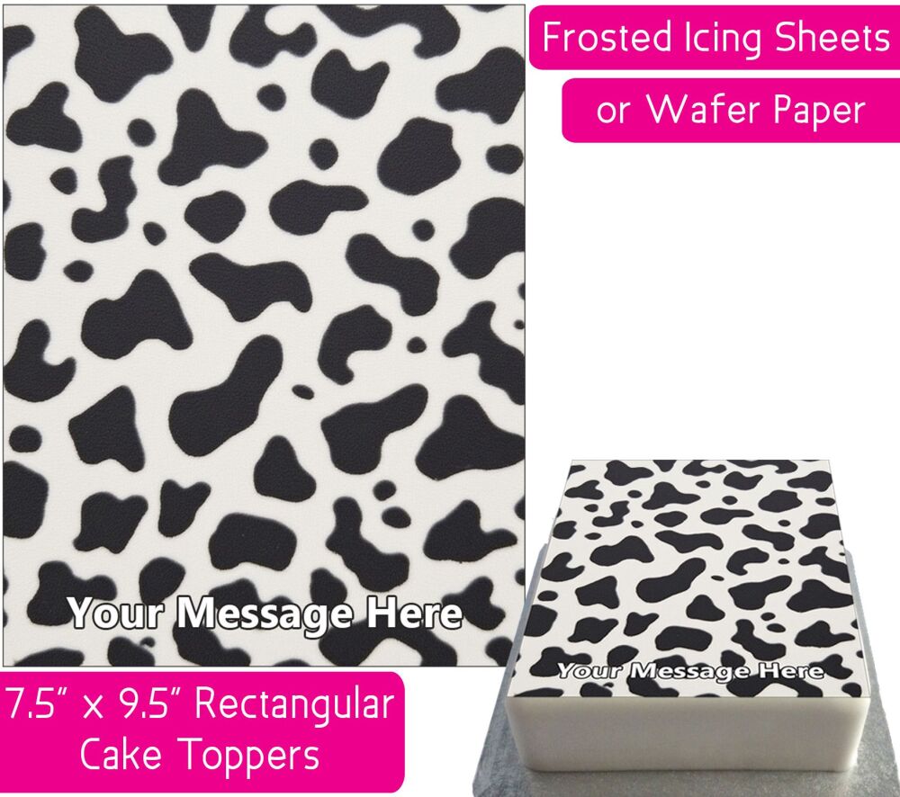 Cow Print Rectangular Cake Topper