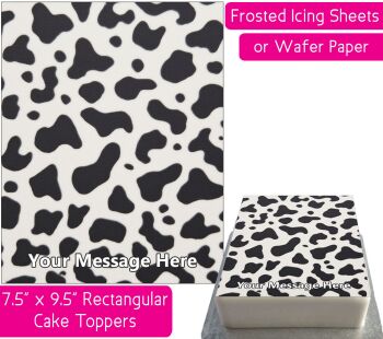 Cow Print Rectangular Cake Topper
