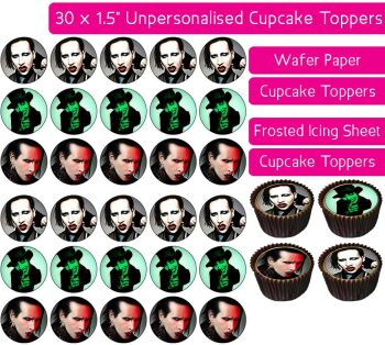 Marilyn Manson - 30 Cupcake Toppers