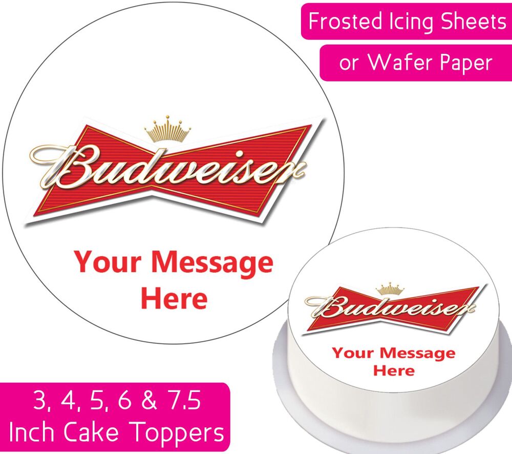 Budweiser Logo Personalised Cake Topper