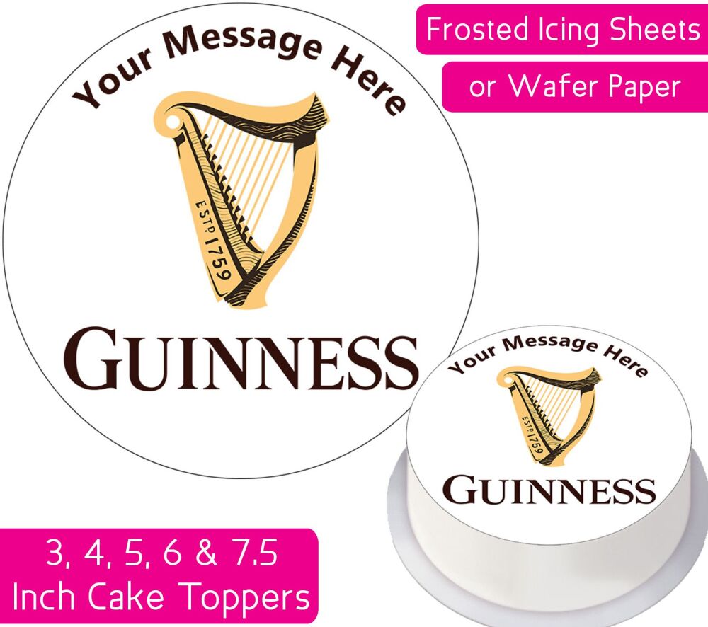 Guinness Logo Personalised Cake Topper