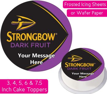 Strongbow Dark Fruit Logo Personalised Cake Topper