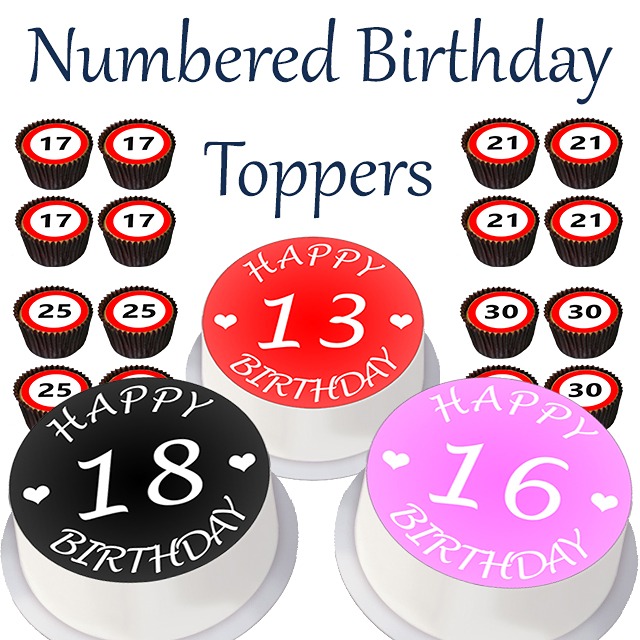 Numbered Birthday Toppers