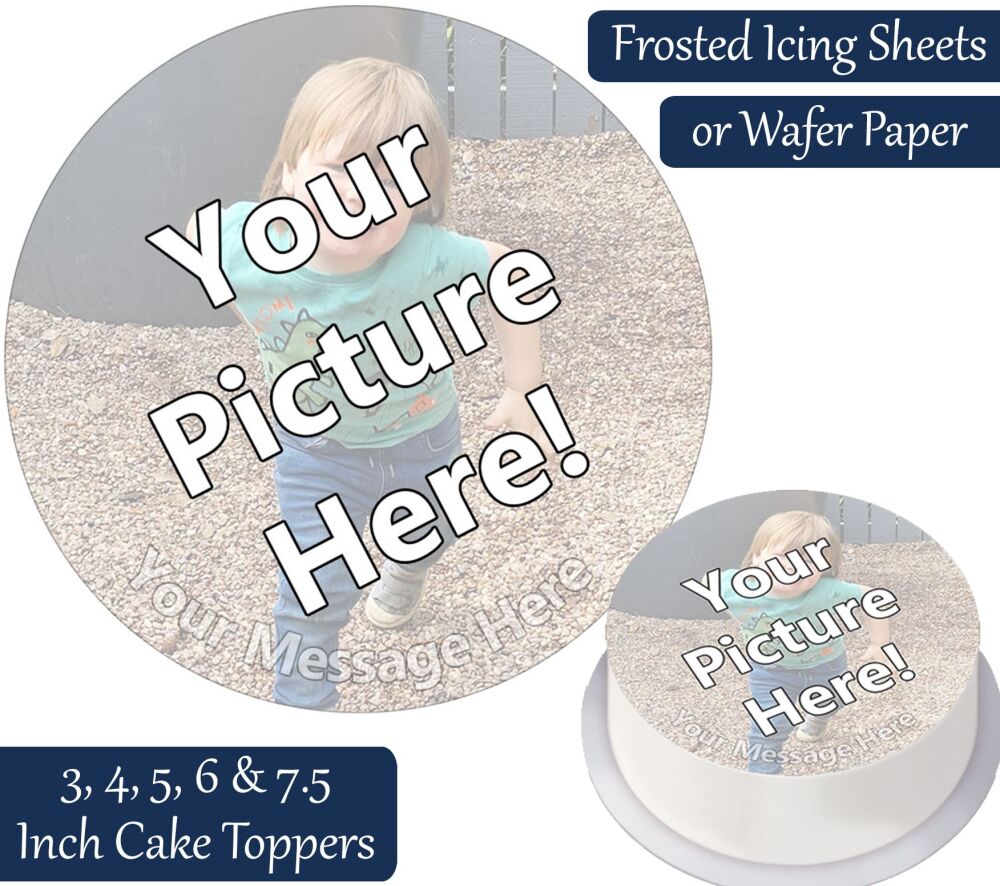 Your Own Personalised Photo Round Cake Topper