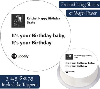Drake Ratchet Happy Birthday Lyrics Cake Topper