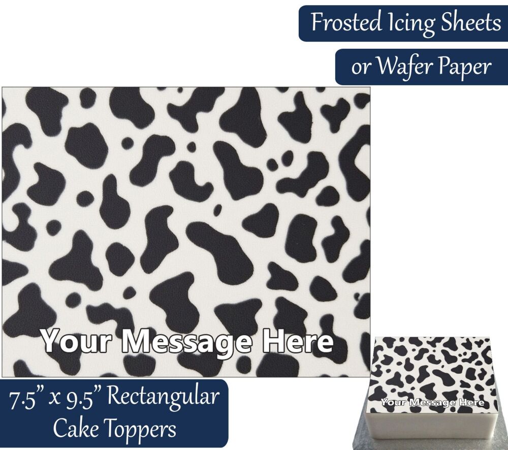 Cow Print Rectangular Cake Topper
