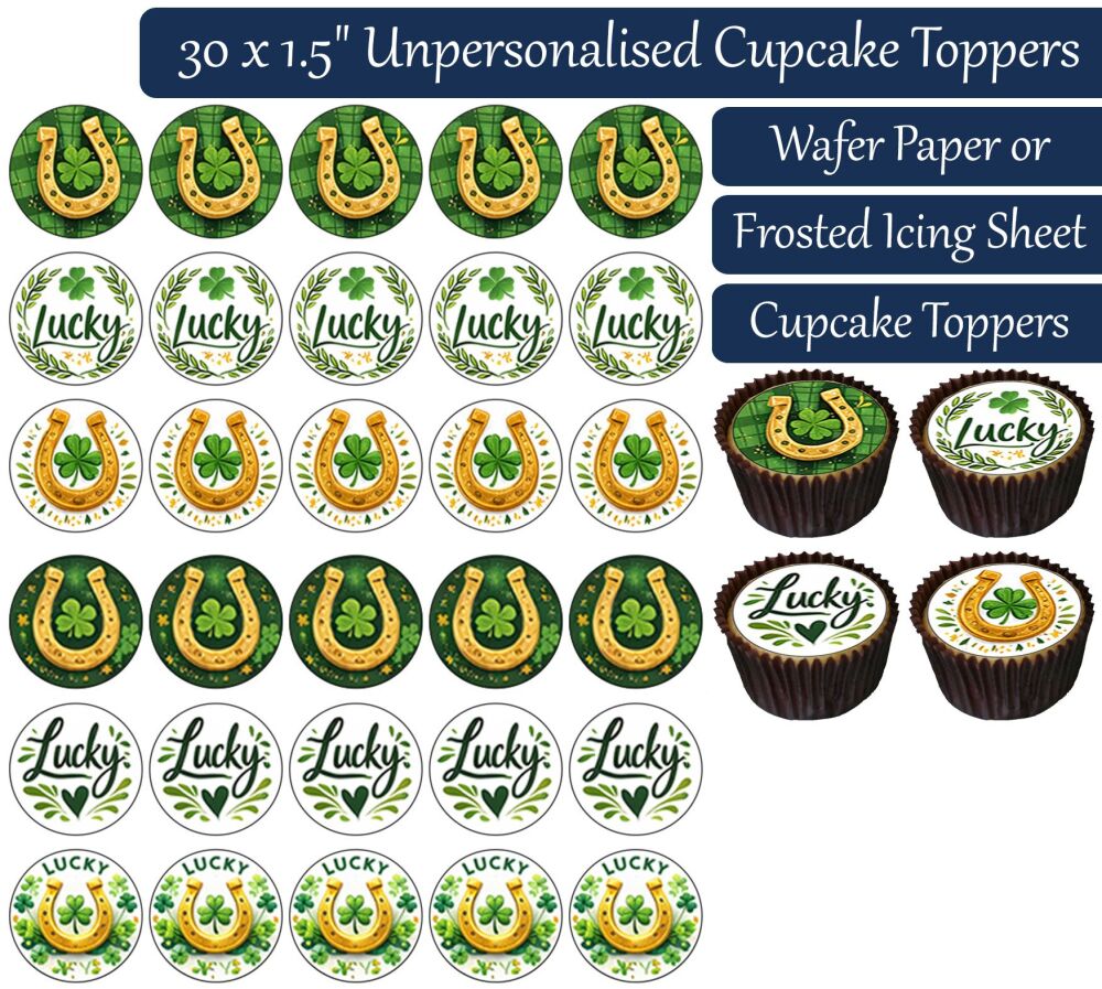 Lucky Horseshoe - 30 Cupcake Toppers