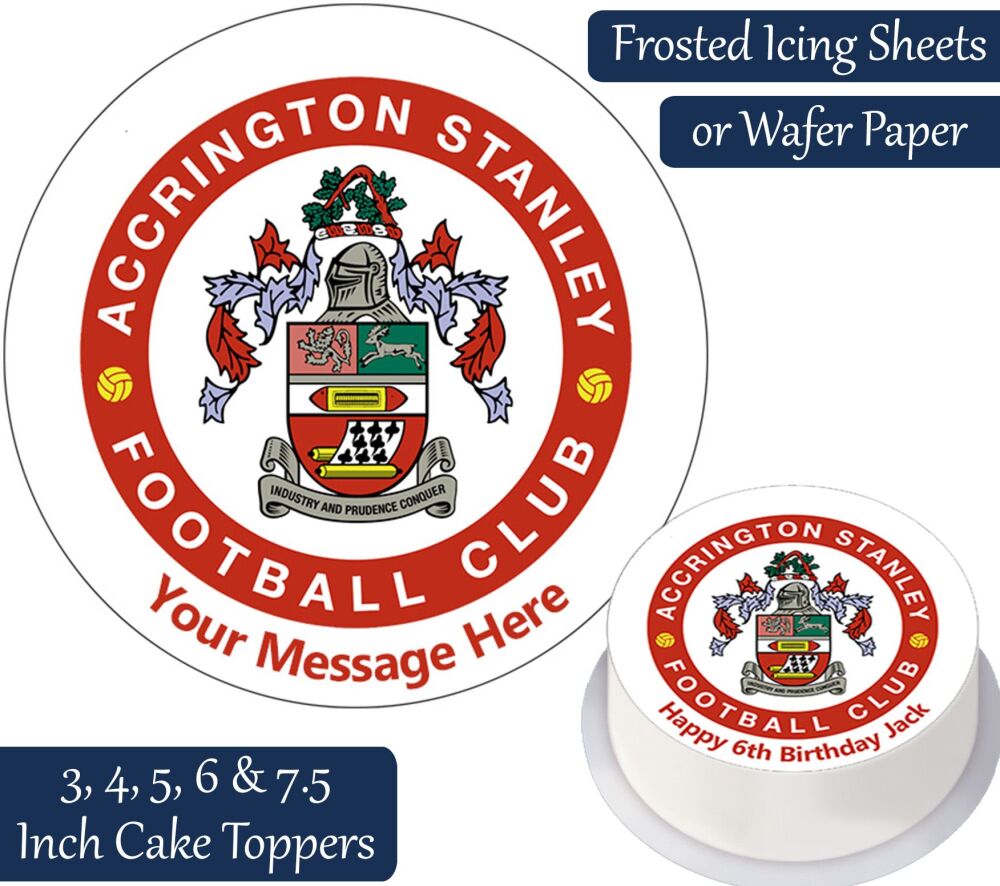 Accrington Stanley Football Personalised Cake Topper