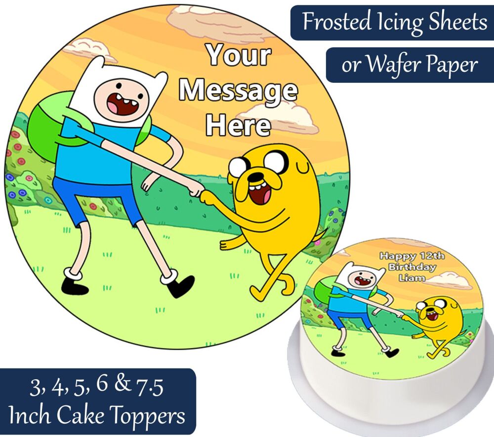 Adventure Time Finn & Jake Personalised Cake Topper